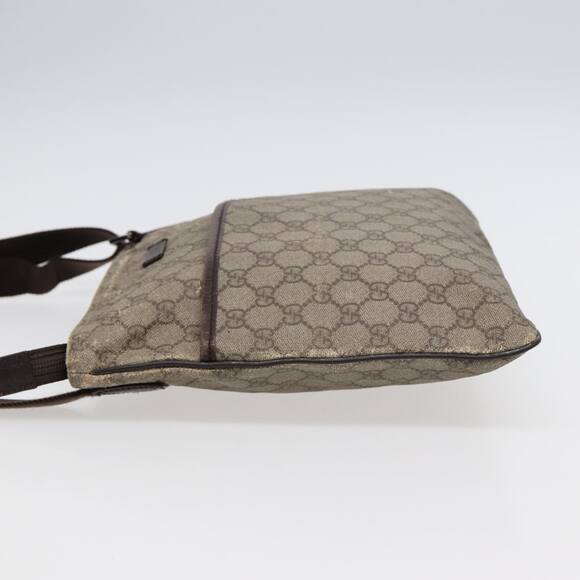 GUCCI GG Supreme Shoulder Bag Pvc Leather Beige Silver - Picture 4 of 16